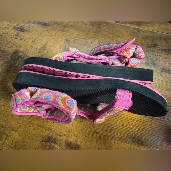 Teva Kids Girl Bubbles Carrot/Fuchsia Original Universal Sandals 3 hiking summer - Picture 8 of 8